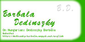 borbala dedinszky business card